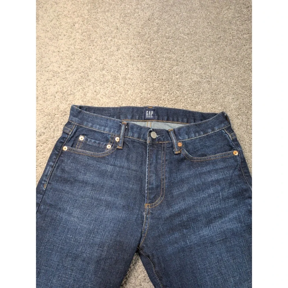 Gap Denim Mens 29x30 Slim Straight Jeans Dark Worn Indigo Stretch‎ 321515-00